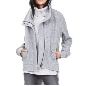 Banana Republic Gray Wool Moto Cocoon coat